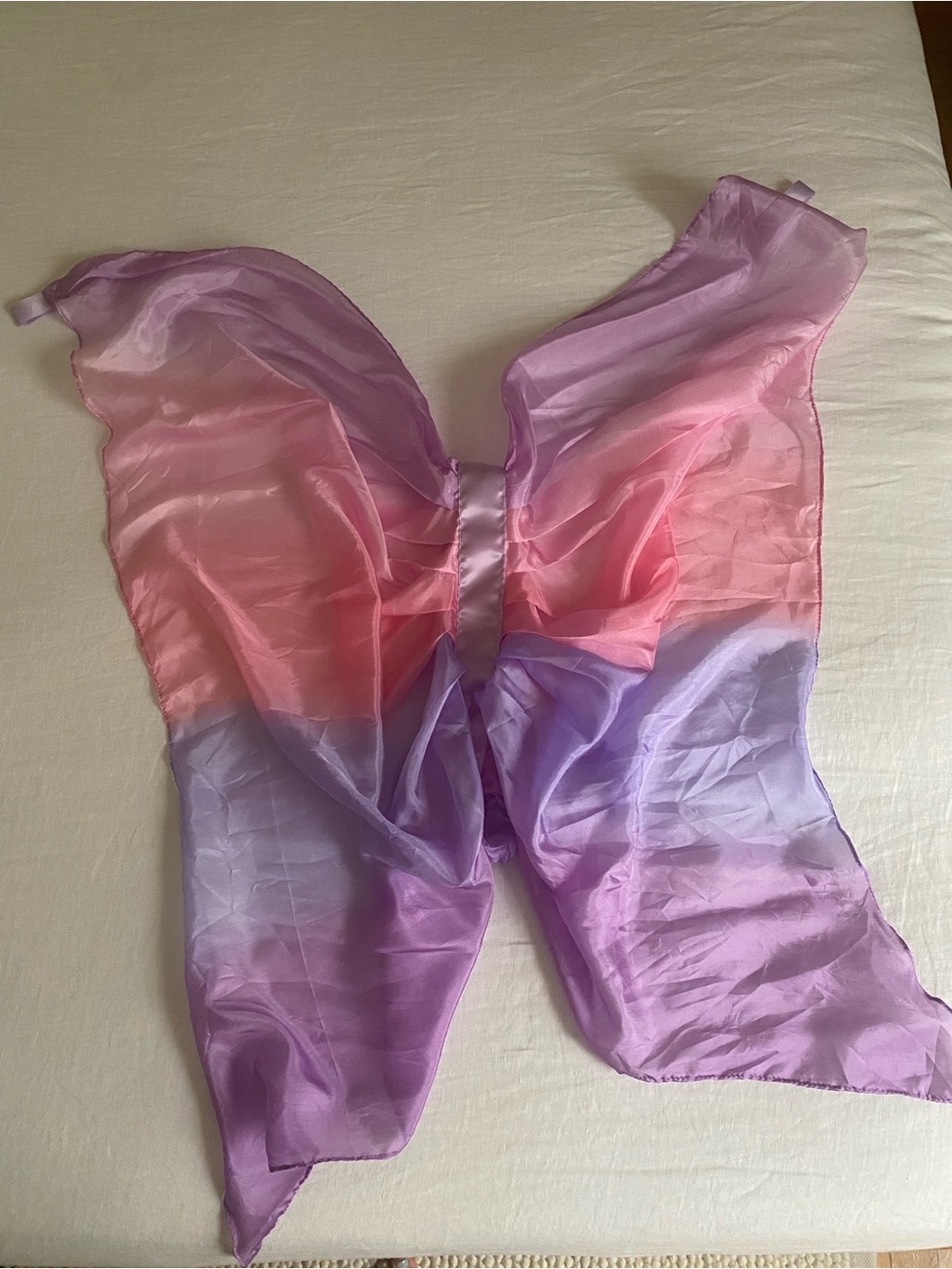 Pink and Purple Butterfly Wings Kids Costume Accessory 100% Silk